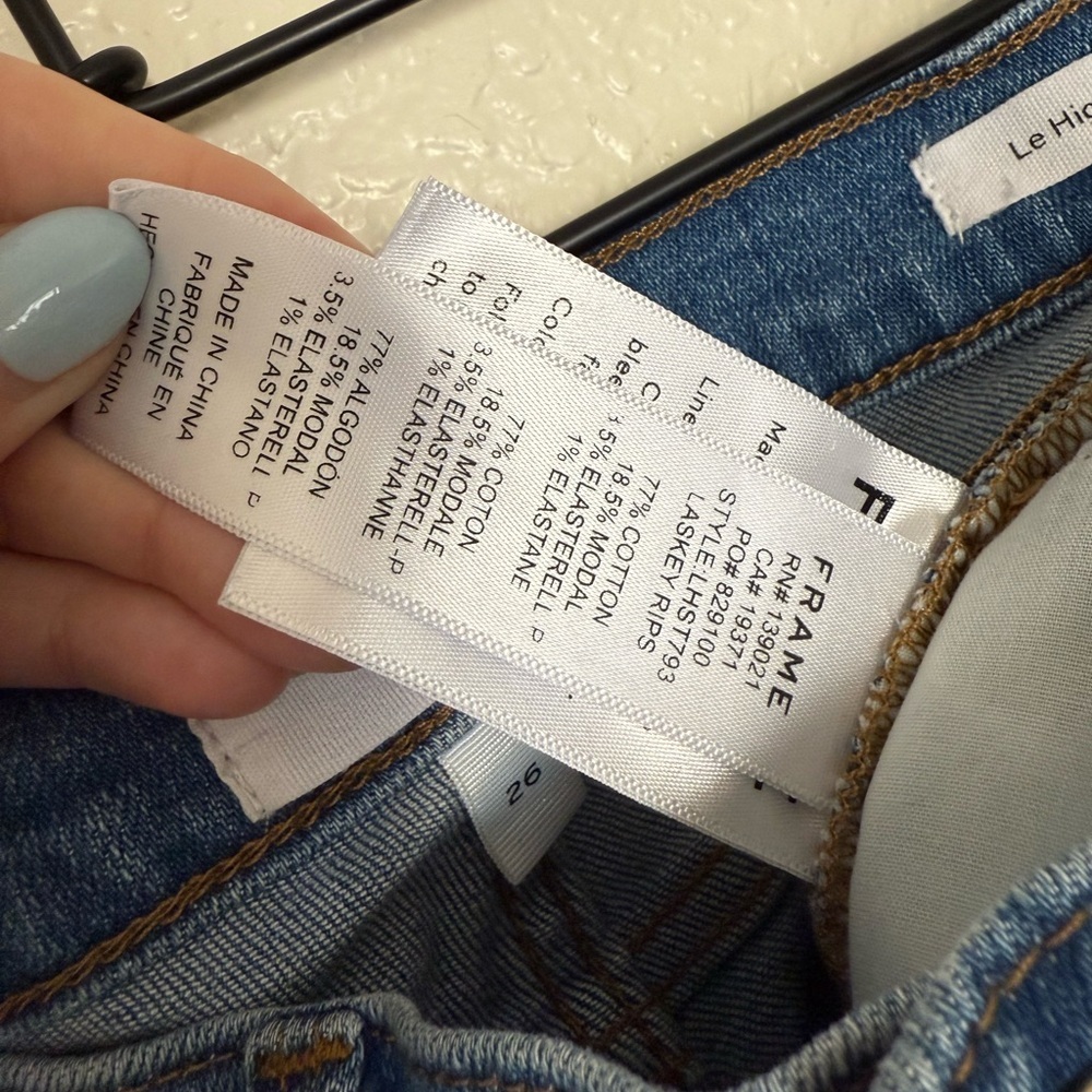 FRAME Jeans Le High Ripped Straight NWOT - Picture 5 of 5